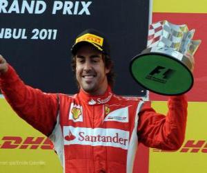 yapboz Fernando Alonso - Ferrari - İstanbul, Türkiye Grand Prix (2011) (3.lük)